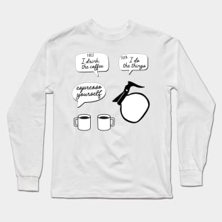 coffee talk (text) Long Sleeve T-Shirt